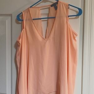 Light pink aqua blouse xs